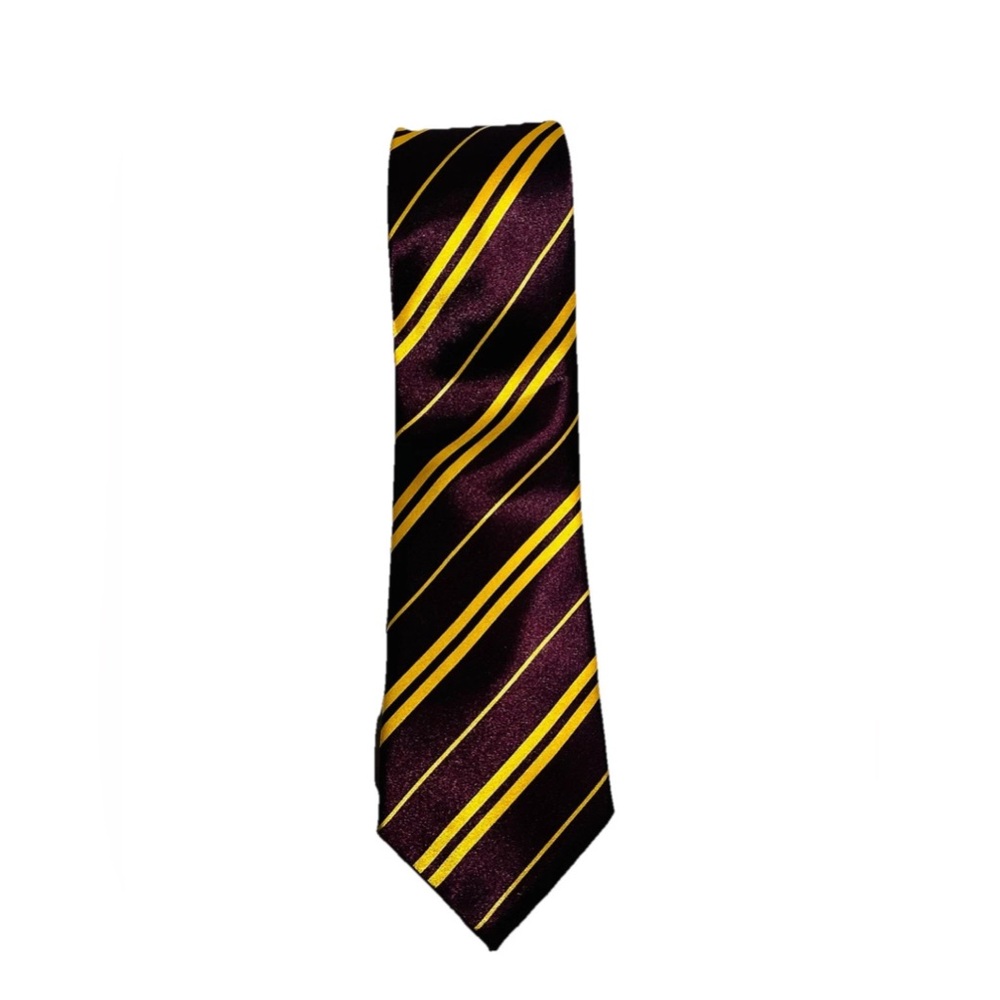 Harry Potter Tie Purple Yellow Stripe Gryffindor Hogwarts World Book Week  Used‎